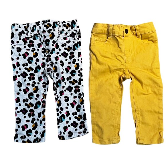 Bundle of 2 Garanimals Baby Girls Pants Sz 12 Months Cute Animal Print and Brigh - Picture 5 of 8
